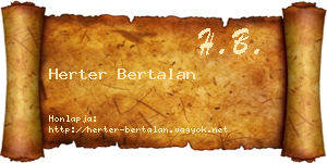 Herter Bertalan névjegykártya